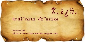 Kránitz Őszike névjegykártya